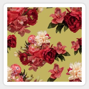 Just Flowers on Gold Repeat 5748 Sticker